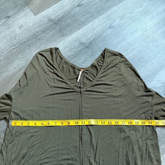 Free People Moonshine Tunic Army Green Dolman Ribbed Sleeve XS - Picture 8 of 10